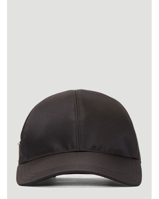 Prada Black Nylon Baseball Cap for men