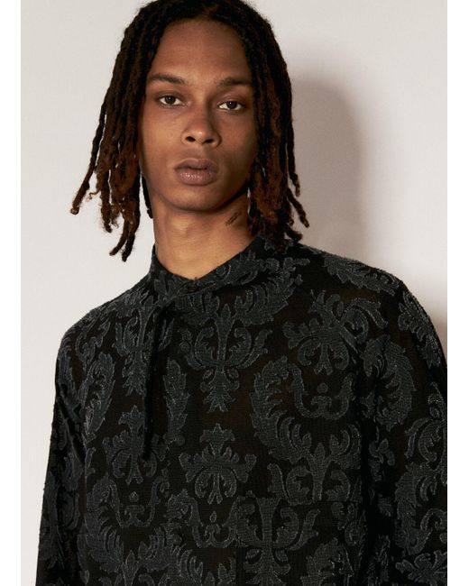 Yohji Yamamoto Black India Pattern Shirt for men