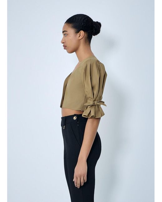 Chloé Blue Chloé Structured Cropped Blouse