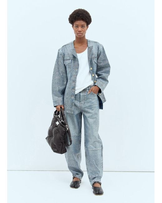 【関税＆送料込み】Ganni Shimmery Foil Stary Jeans Washed Black/Black Shimmery Foil Stary Jeans | GANNI US
