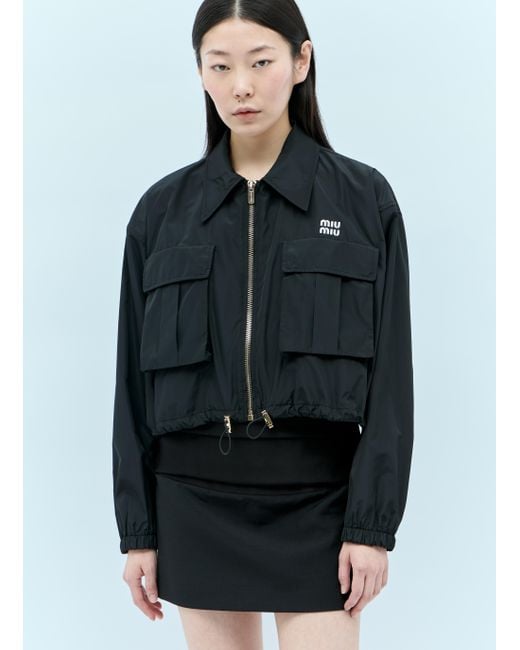 Miu Miu Black Technical Cropped Jacket