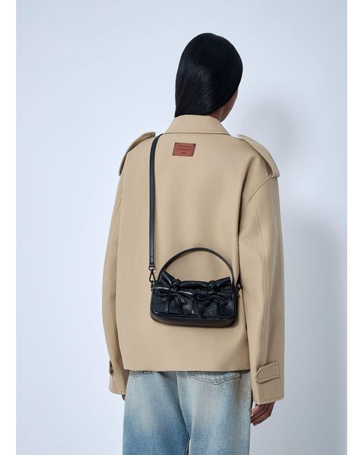 Acne Blue Mircro Multipocket Grained Leather Shoulder Bag