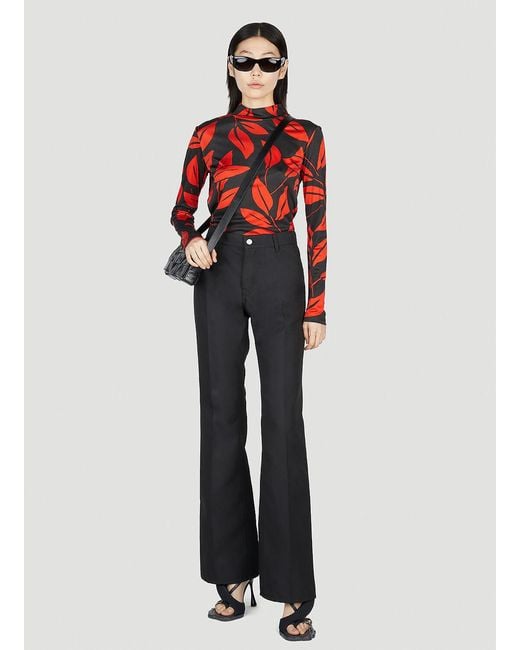 MERYLL ROGGE Red Leaf Print Top