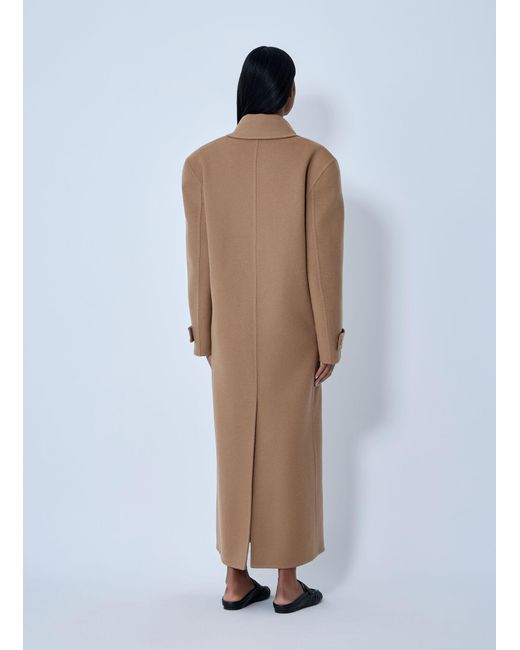 Saint Laurent White Brushed Cashmere-And-Wool-Blend Coat