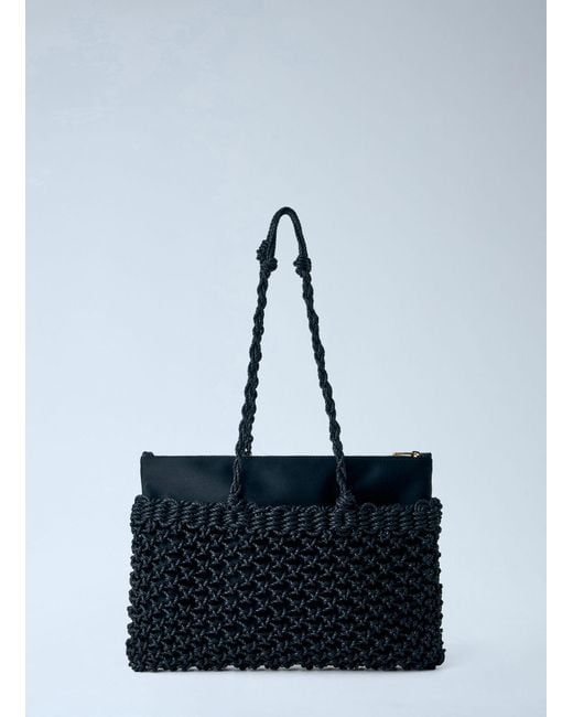 Jil Sander Blue Tangle Net Cord Shoulder Bag