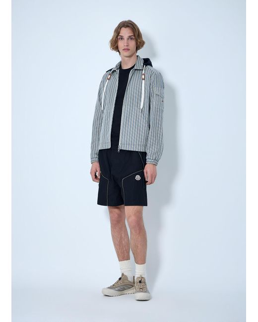 Moncler Blue Elasticated Waist Technical Shorts for men