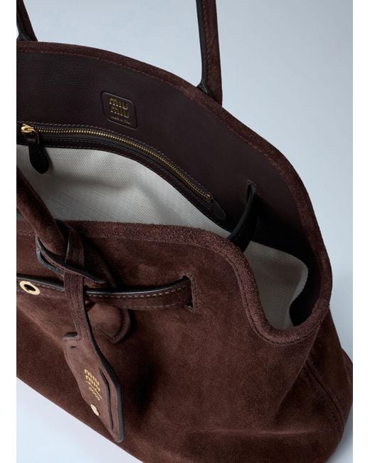 Miu Miu Brown Aventure Suede Handbag