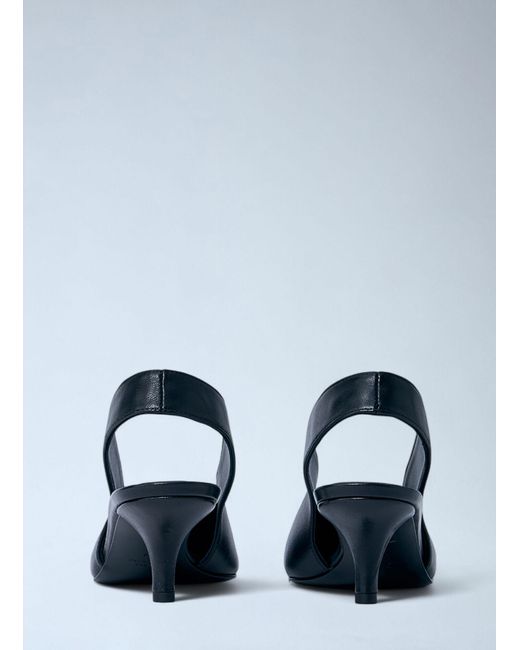 Totême  Blue Classic Leather Slingback Heels