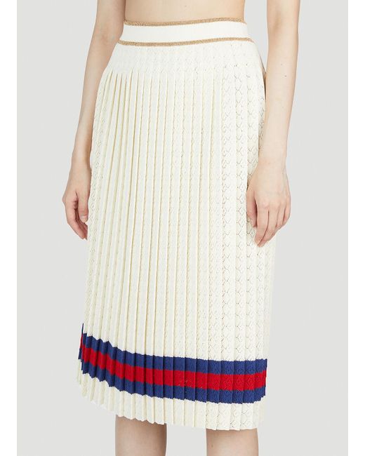 Gucci White G Rhombus Knit Skirt