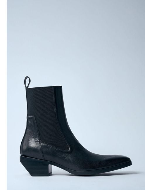Rick Owens Blue Stivali Leather Boots for men