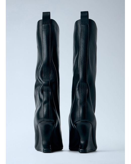 Rick Owens Blue Cantilever 8 Sharp Flared Boots