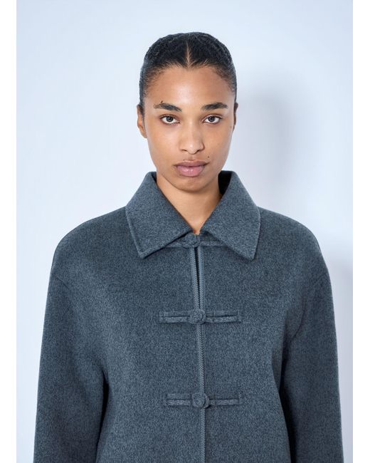 Rohe Blue Double-Faced Wool Pankou Closure Jacket