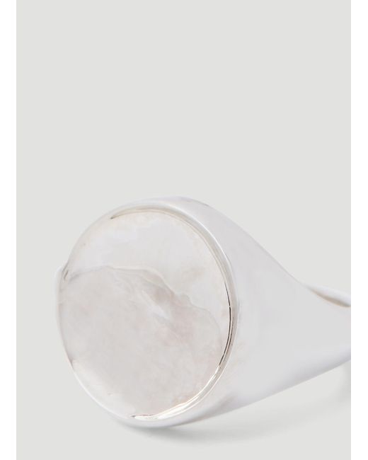Bottega Veneta White Sterling Ring for men