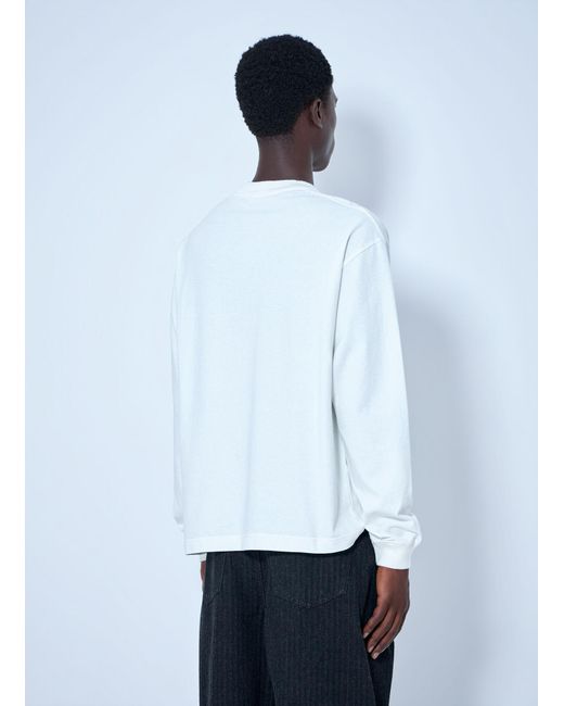 Prada White Long Sleeve Logo Sweatshirt for men