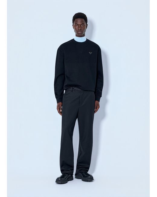 Prada Blue Technical Cotton Sweatshirt for men