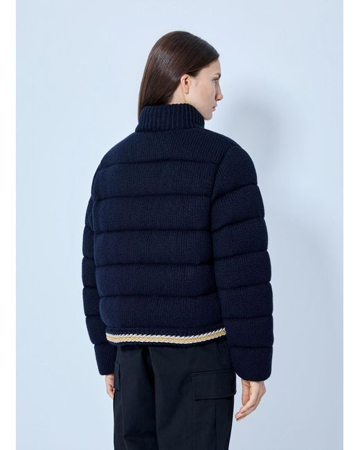Moncler Blue Padded High-neck Jacket