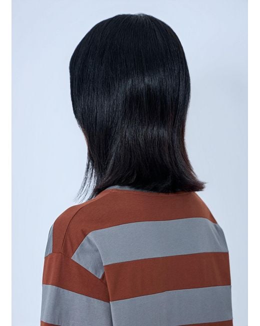 Miu Miu Gray Striped Jersey T-Shirt