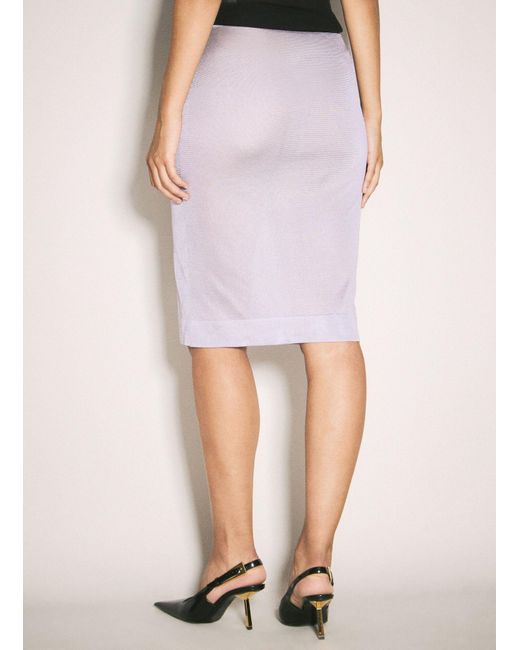 Saint Laurent White Knit Pencil Skirt