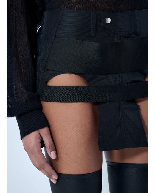 Rick Owens Blue Temple Mini Skirt