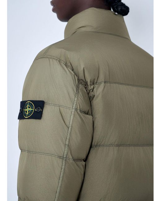 Stone Island Green Logo Patch Bomber Jacket for men