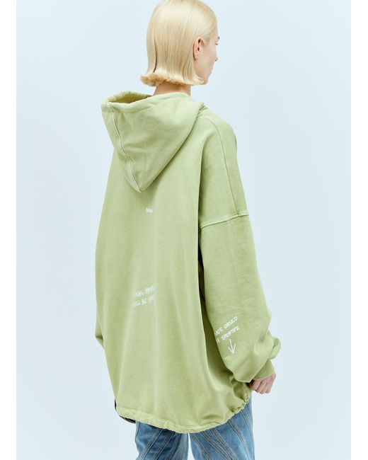 AVAVAV Green Cyrstal Embellished Hooded Sweatshirt