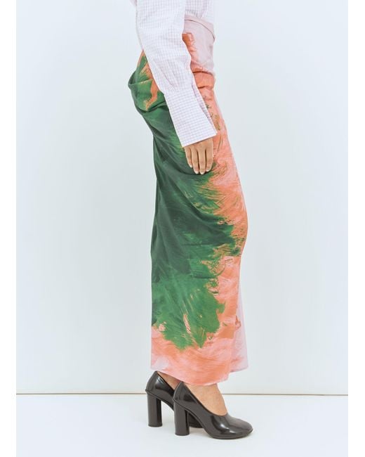 Dries Van Noten White Long Draped Skirt