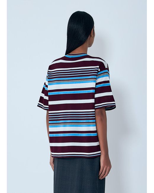 Prada Blue Striped Crewneck T-Shirt