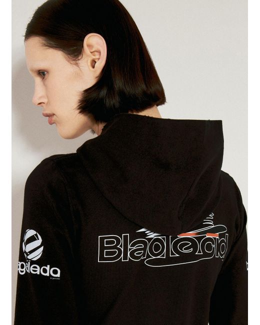 Balenciaga Black Hooded Long Sleeve Top