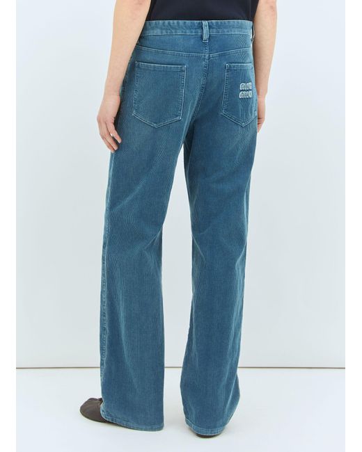 Miu Miu Blue Corduroy Pants