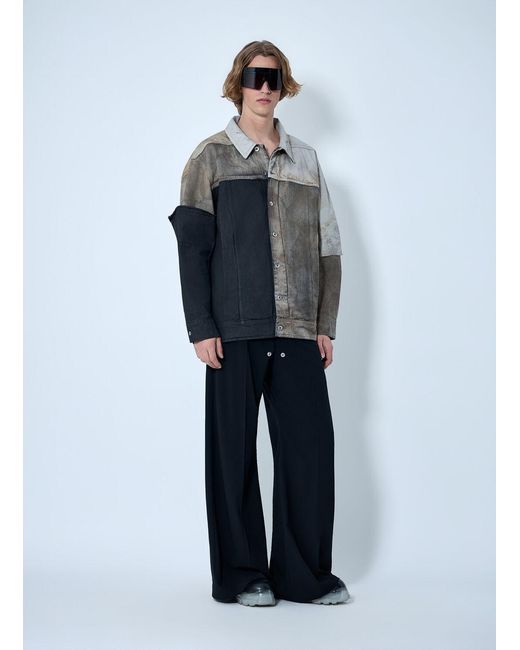 Rick Owens Gray Drkshdw Denim Patchwork Jacket for men