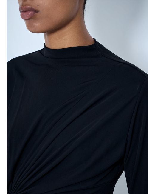 Bottega Veneta Blue Twist Detail Long Sleeve Top