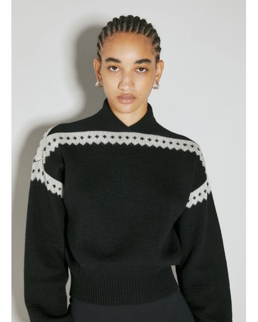 Saint Laurent Gray Wool Small V Neck Sweater