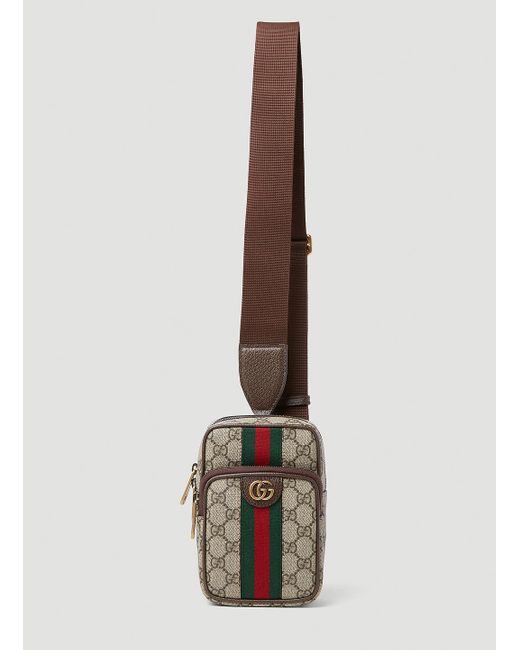 Gucci Ophidia GG Mini Crossbody Bag in Brown for Men
