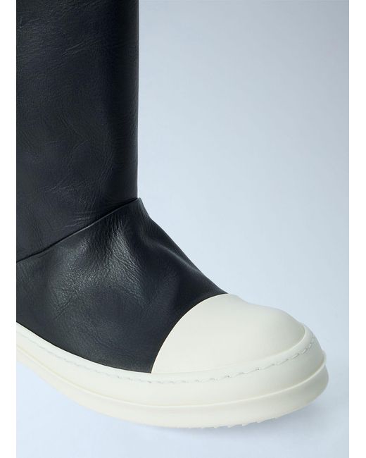 Rick Owens Blue High Leather Boots for men