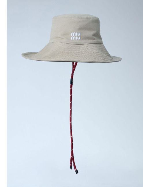 Miu Miu White Denim Bucket Hat