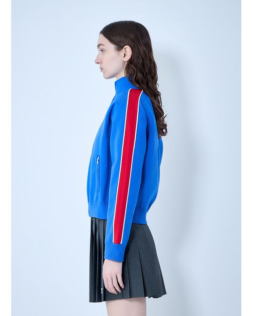 Miu Miu Blue Technical Yarn Zipper Sweatshirt