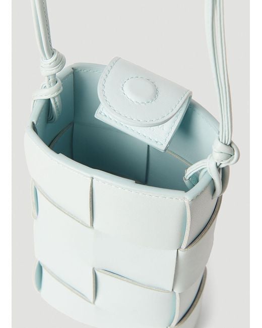 Bottega Veneta White Intreccio Phone Pouch