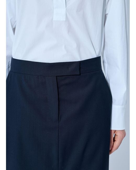 Max Mara Blue Overlay Panel Skirt