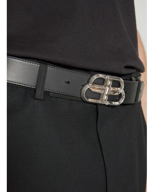 Balenciaga Black Bb Leather Belt for men