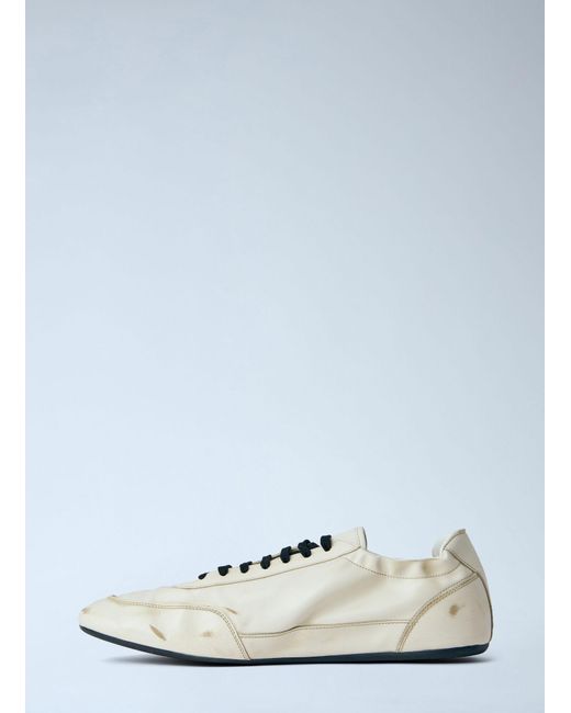 Prada White Collapse Sneakers for men