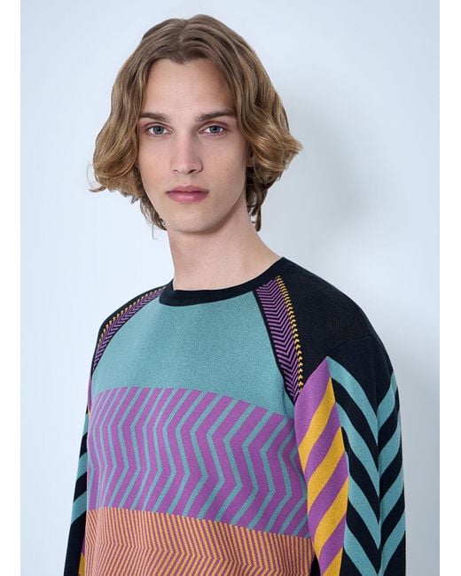 Kiko Kostadinov Blue Gizi Panelled Jumper for men