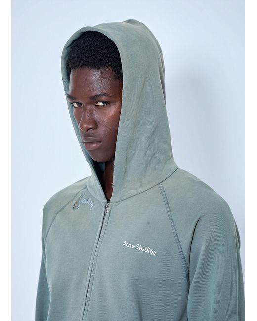 Acne Blue Mended Fleece Hoodie for men