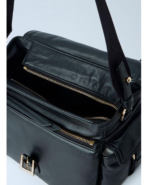 Prada Blue Explore Medium Shoulder Bag With Flap