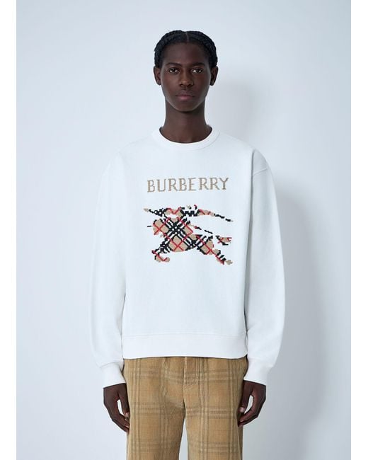 Burberry White Logo Motif Sweatshirt for men