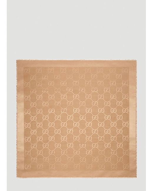Gucci Natural Gg Jacquard Scarf