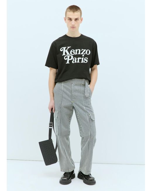 KENZO Blue Striped Army Jeans for men