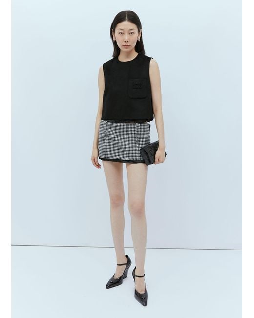 Miu Miu Blue Tweed Mini Skirt
