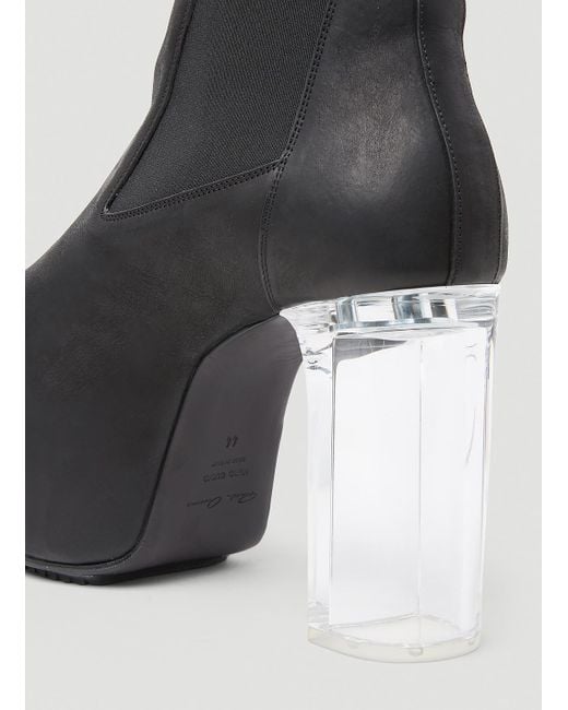 Rick Owens Clear Heel Boots in Black for Men Lyst