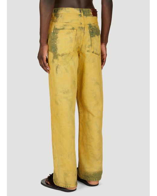 Dries Van Noten Yellow Washed Jeans for men
