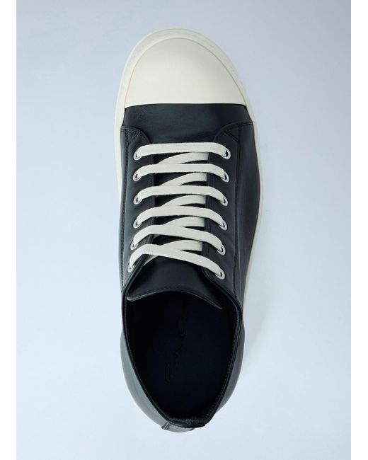 Rick Owens Blue Leather Low-Top Sneakers for men